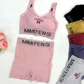 (36-42)  Wide Strap Sports Bra and Shorts Set (044)