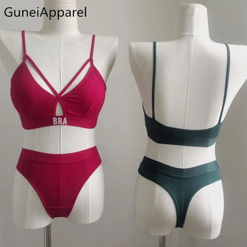 (28-34) Sexy Hollow Out Yoga Bra and Panty Set (048)