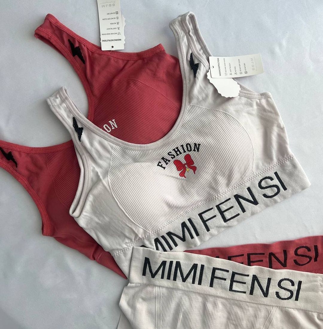 (36-42)  Wide Strap Sports Bra and Shorts Set (044)