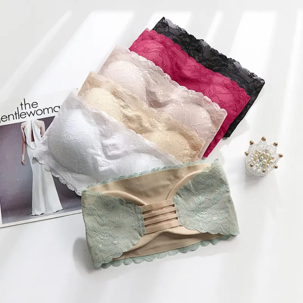 Elegant Flower Pattern Seamless No Hook Bra Free size For (28-36) (040)