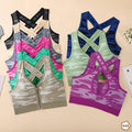 (36-40)Cross Neck Front Zipper Sports Bra (049)
