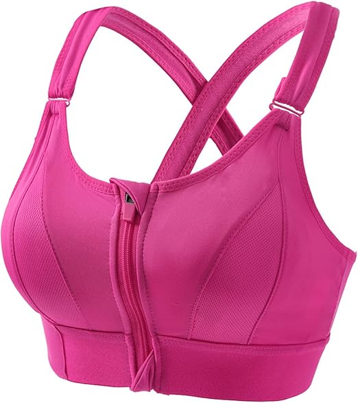 (40-46)size High Impact, Ultimate Comfort Sports Bra, Zipper  (068)